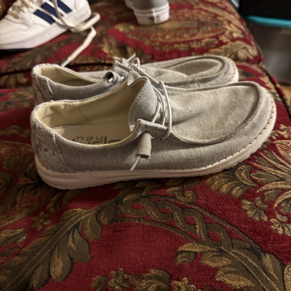 Hey Dude Shoes - Hey Dude Wendy‎ Women Size 7 Gray Canvas Comfort Shoes